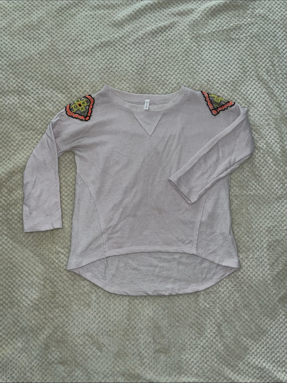 Vintage Xhilaration Cream Pullover Beaded Sweater  Small